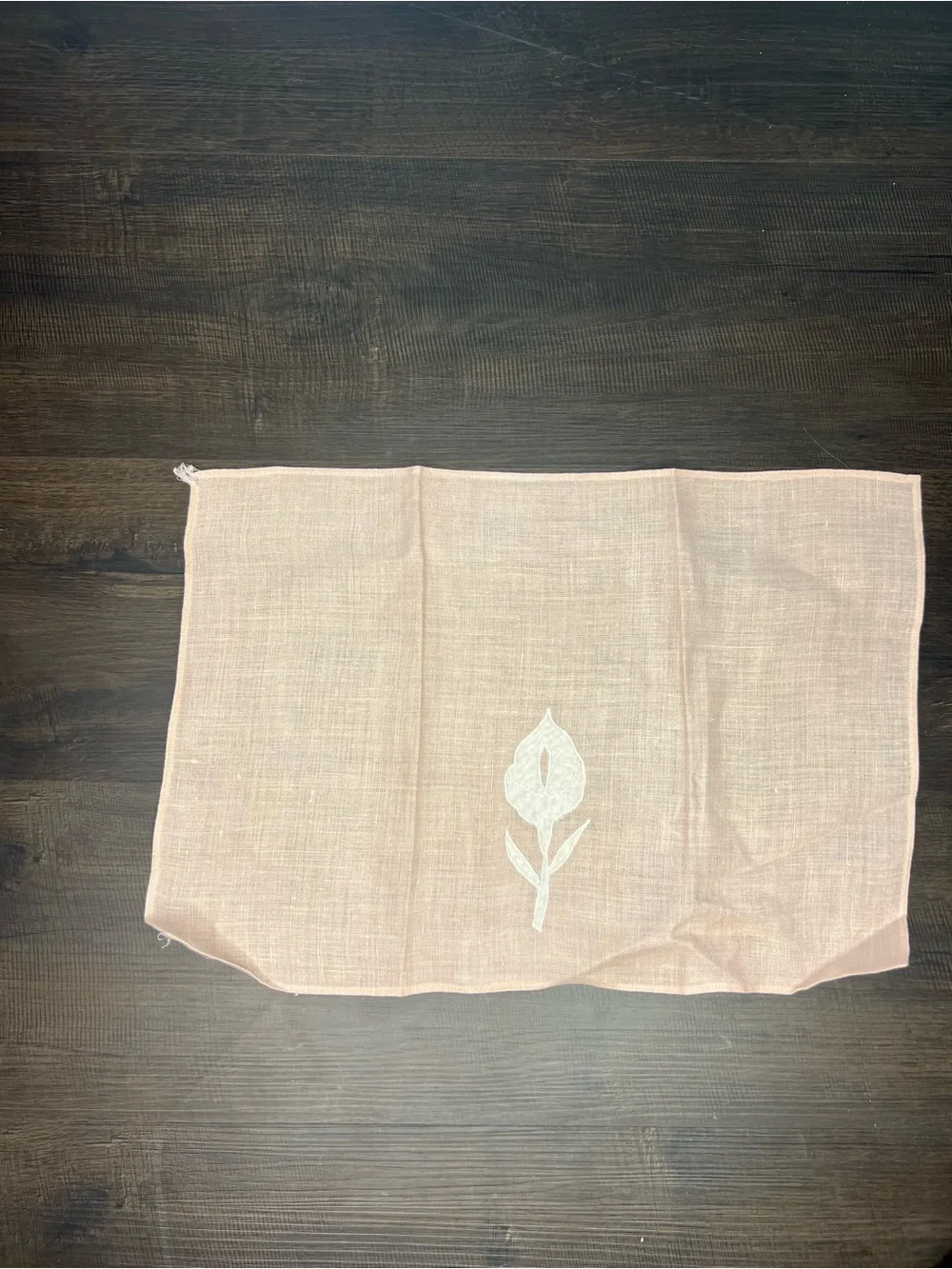 Set of Five Vintage Pink and White Flower Napkins